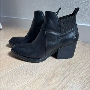 Black Leather Ankle Boots